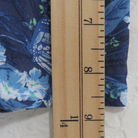 Denim & Flower*‎ Men's Short Sleeve Button Down Curved Hem Floral Shirt~ Large - Picture 9 of 11